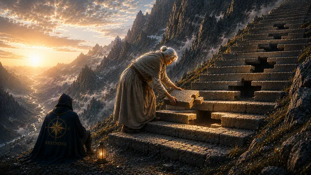 The Old Woman and Her Stone: a scene from Aristotle Was Right About Habit (We Are What We Repeat)